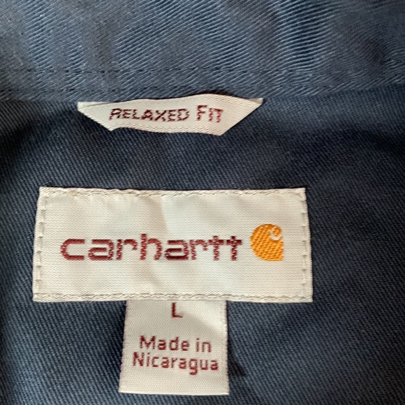 Men’s Carhartt navy, long sleeve shirt. Size L. Chest approx 24 inches - Picture 2 of 13